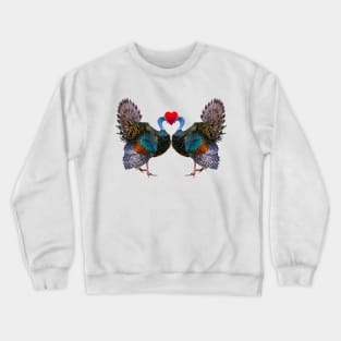 Ocellated Turkey Heart Pair Crewneck Sweatshirt